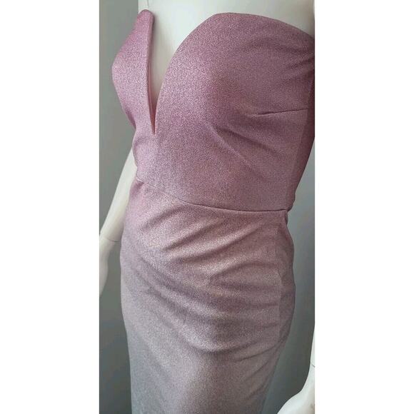 Bump Biddy Maternity Formal Dress Gown Womans Sz. S Fades Pink to Silver New - Picture 3 of 15